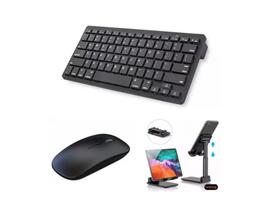 Teclado Bluetooth+ Mouse + Suporte Tablet Galaxy Tab A7 T500/ T505