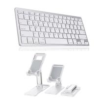 Teclado Bluetooth Para iPad Air + Suporte De Apoio Branco Teclado Bluetooth Para iPad Air + Suporte De Apoio Branco