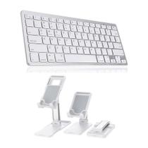 Teclado Bluetooth Para tablet Air 4 + Suporte De Apoio Branco Teclado Bluetooth Para tablet Air 4 + Suporte De Apoio Branco