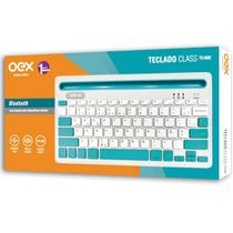 Teclado Bluetooth para Tablet e Smartphone OEX CLASS TC502 Azul e Cinza