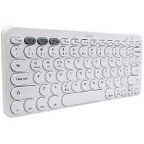 Teclado Bluetooth Retrô Abnt2 Slim Recarregável Branco Oex' Teclado Bluetooth Retrô Abnt2 Slim Recarregável Branco Oex'