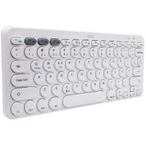 Teclado Bluetooth Retrô Abnt2 Slim Recarregável Branco Oex'