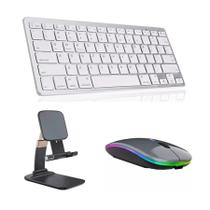 Teclado Branco,suporte Mouse C Bluetooth Para Galaxy S6 Lite