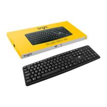 Teclado Bright Basic com Fio Usb Abnt2 Padrão Qwerty Português Brasil Preto 107 Teclas 1,3 metros Cor:Preto