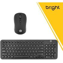 Teclado Bright S/Fio + Mouse Teclas Redondas Preto 0585 Teclado Bright S/Fio + Mouse Teclas Redondas Preto 0585