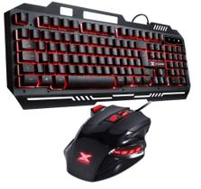 Teclado C/fio VX GAMER SHIELD GT602 + MOUSE GAMER C/FIO VX GAMING BLACK WIDOW 2400 DPI - Vermelho