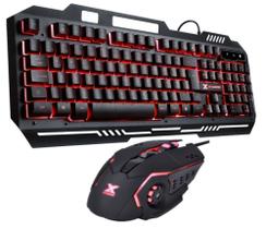 Teclado C/fio VX GAMER SHIELD GT602 + MOUSE GAMER COM FIO GALATICA 2400 DPI - Led Vermelho