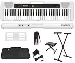 Teclado Casio Casiotone CT-S200 61 Teclas Branco + Suporte + Capa + Pedal + Banco