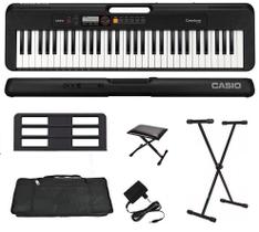 Teclado Casio Casiotone CT-S200 61 Teclas Preto + Suporte + Capa + Banco