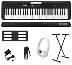 Teclado Casio Casiotone CT-S200 61 Teclas Preto + Suporte + Pedal + Fone