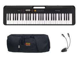 Teclado Casio Casiotone CT-S200 BK Com Capa e Luminária Kit Teclado Casio Casiotone CT-S200 BK Com Capa e Luminária Kit