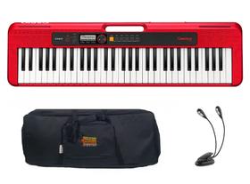 Teclado Casio Casiotone CT-S200 RD Com Capa e Luminária Kit