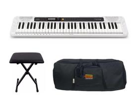 Teclado Casio Casiotone CT-S200 WH com Banqueta e Capa Kit