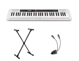 Teclado Casio Casiotone CT-S200 WH Suporte e Luminária Kit