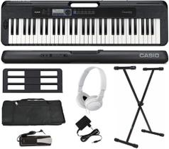 Teclado Casio Casiotone CT-S300 61 Teclas Preto + Suporte + Capa + Pedal + Fone Branco Teclado Casio Casiotone CT-S300 61 Teclas Preto + Suporte + Capa + Pedal + Fone Branco