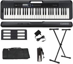 Teclado Casio Casiotone CT-S300 61 Teclas Preto + Suporte + Capa + Pedal Teclado Casio Casiotone CT-S300 61 Teclas Preto + Suporte + Capa + Pedal