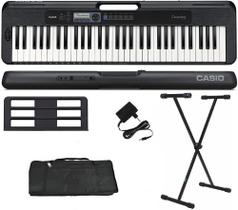 Teclado Casio Casiotone CT-S300 61 Teclas Preto + Suporte + Capa