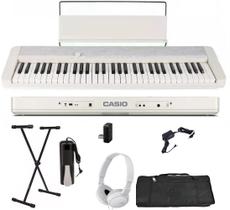Teclado Casio CT-S1 61 teclas Bluetooth Branco + Suporte + Capa + Pedal + Fone Teclado Casio CT-S1 61 teclas Bluetooth Branco + Suporte + Capa + Pedal + Fone