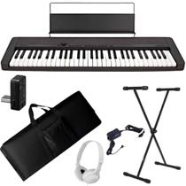 Teclado Casio CT-S1 61 teclas Bluetooth Preto + Suporte + Capa + Fone