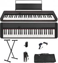 Teclado Casio CT-S1 61 teclas Bluetooth Preto + Suporte + Capa + Pedal