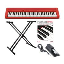 Teclado Casio CT-S1 61 teclas com resposta ao toque, kit vermelho Teclado Casio CT-S1 61 teclas com resposta ao toque, kit vermelho