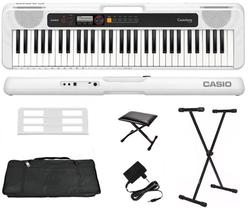 Teclado Casio CT-S200 61 Teclas Branco + Suporte + Capa + Banco