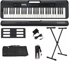 Teclado Casio CT-S300 61 Teclas Preto + Suporte + Capa + Pedal