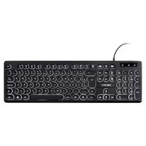 Teclado Chocolate Slim Multimidia Teclas Redondas Led Branco 1.8 Metros Usb - Tc200 - Vinik