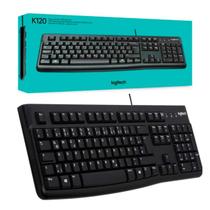 Teclado Com Cabo Usb 1,8m Logitech K120 Preto Alta Qualidade