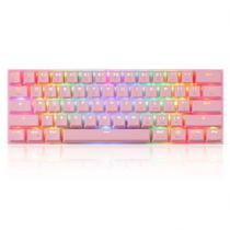 Teclado com fio/bluetooth motospeed ck62 rosa switch azul rgb