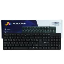 Teclado com Fio MONOCRON MN8236 USB ABNT-2 107 Teclas Preto