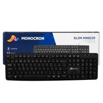Teclado com Fio Monocron MN8239 ABNT2 107 Teclas USB Preto