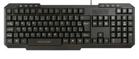 Teclado com Fio Slim Multimidia conexão USB preto Teclado com Fio Slim Multimidia conexão USB preto