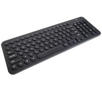 Teclado Com Fio Teclas Redondas Multimidia USB Preto ABNT2 Teclado Com Fio Teclas Redondas Multimidia USB Preto ABNT2