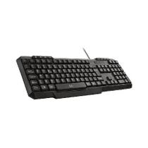 Teclado Com Fio Tm100 Design Slim 8 Teclas Multimidia Cabo De 130cm Resistente Agua Conexao Usb Preto Tc206