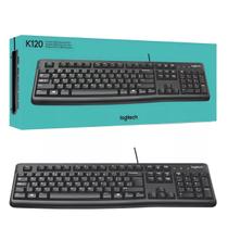 Teclado Com Fio Usb Logitech K120 Com Layout Abnt2 Cor de teclado Preto Idioma Português Brasil