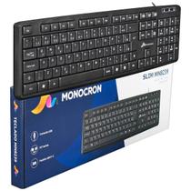 Teclado com Fio USB Slim Preto MN8239 Monocron Teclado com Fio USB Slim Preto MN8239 Monocron