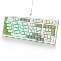 Teclado com fio Ussixchare de 98 teclas com RGB e switches vermelhos