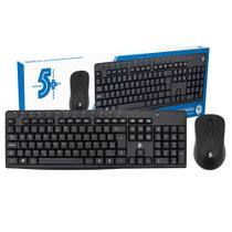 Teclado com Mouse sem Fio Office 5+ Preto