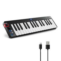 Teclado Controlador Donner N32 32 Teclas Mini Sensíveis USB MIDI Arpejador Pitch Shifter Sequenciador Compatível com DAWs