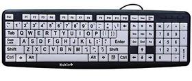 Teclado de computador Nuklz N Large Print para deficientes visuais Teclado de computador Nuklz N Large Print para deficientes visuais