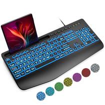 Teclado de Computador SABLUTE com Letras Grandes e Backlight - USB com Fio Teclado de Computador SABLUTE com Letras Grandes e Backlight - USB com Fio