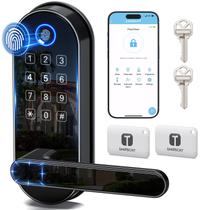 Teclado de entrada sem chave Smart Lock SamTecht, impressão digital, preto Teclado de entrada sem chave Smart Lock SamTecht, impressão digital, preto
