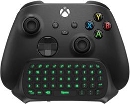 Teclado de jogo sem fio para Xbox com luz de fundo verde, fones de ouvido e receptor 2.4G - Preto