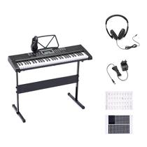 Teclado de piano digital portátil Amazon Basics 61 teclas preto