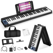Teclado de Piano Dobrável EYTSE 61 Teclas Semiponderado - Preto
