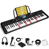 Teclado de Piano EYTSE 61 Teclas com LCD e Teclas Iluminadas - Ideal para Iniciantes