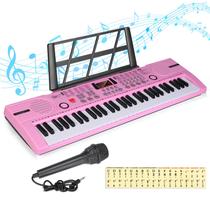 Teclado de Piano Hricane 61 Teclas para Iniciantes - com Microfone e Suporte