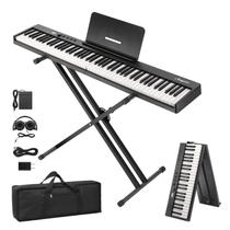 Teclado de Piano Senfot 88 Teclas Dobrável com Acessórios