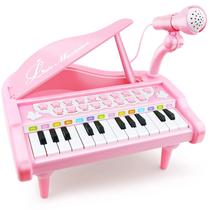 Teclado de piano Toy Love&Mini 24 teclas com microfone para meninas Teclado de piano Toy Love&Mini 24 teclas com microfone para meninas